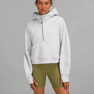 Scuba oversized half zip hoodie - light heather gray